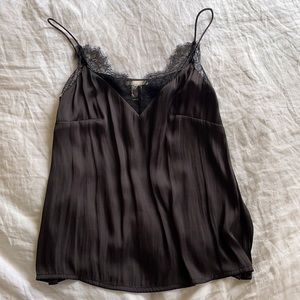 Satin cami with lace detail